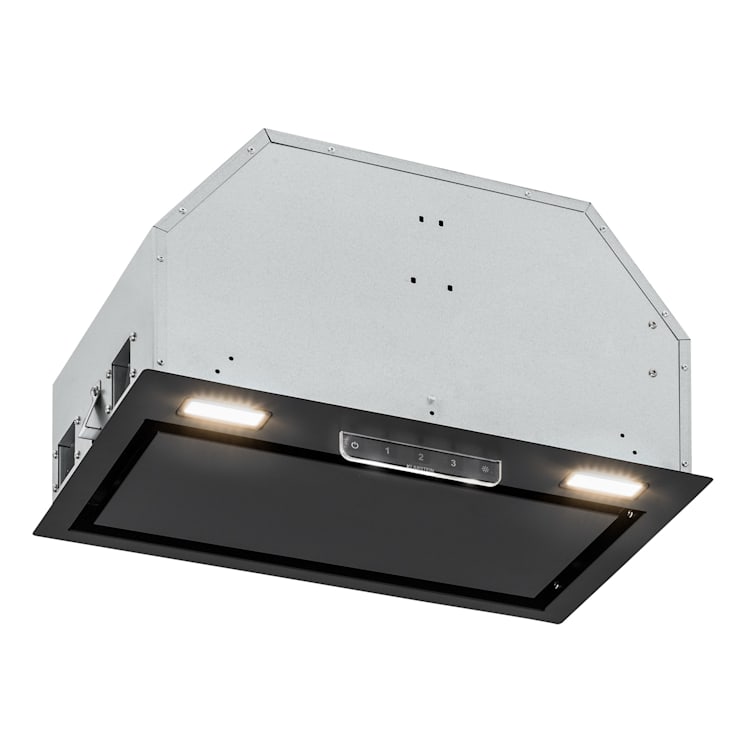Camila, vstavaný digestor, 52 cm, 397 m³/h, LED, dotyková plocha, nerezová oceľ 52 cm | Čierna