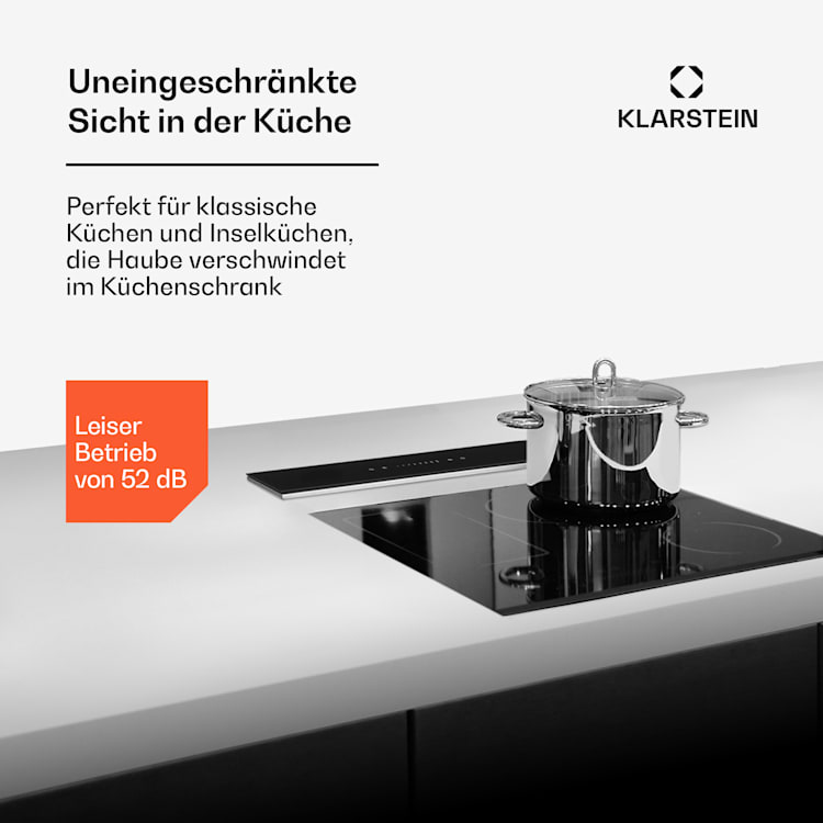 Royal Flush Eco Dunstabzugshaube 60 cm 576 m³/h A+ 60 cm | Schwarz | Schwarz