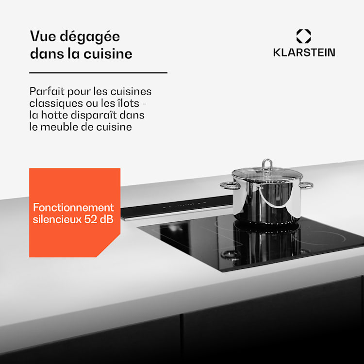 Hotte aspirante Royal Flush Eco 60 cm 576 m³/h A+ 60 cm | Noir | Noir
