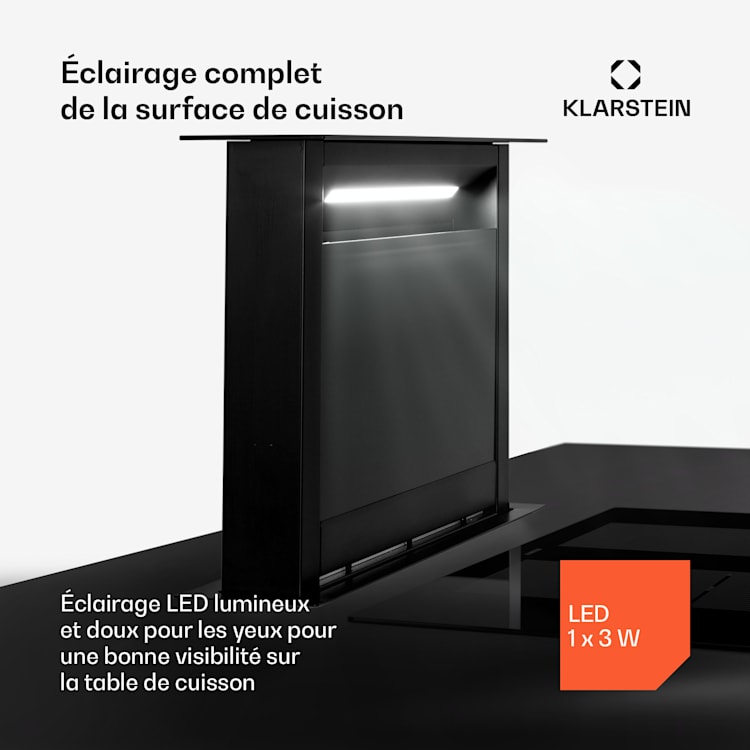 Hotte aspirante Royal Flush Eco 60 cm 576 m³/h A+ 60 cm | Noir | Noir