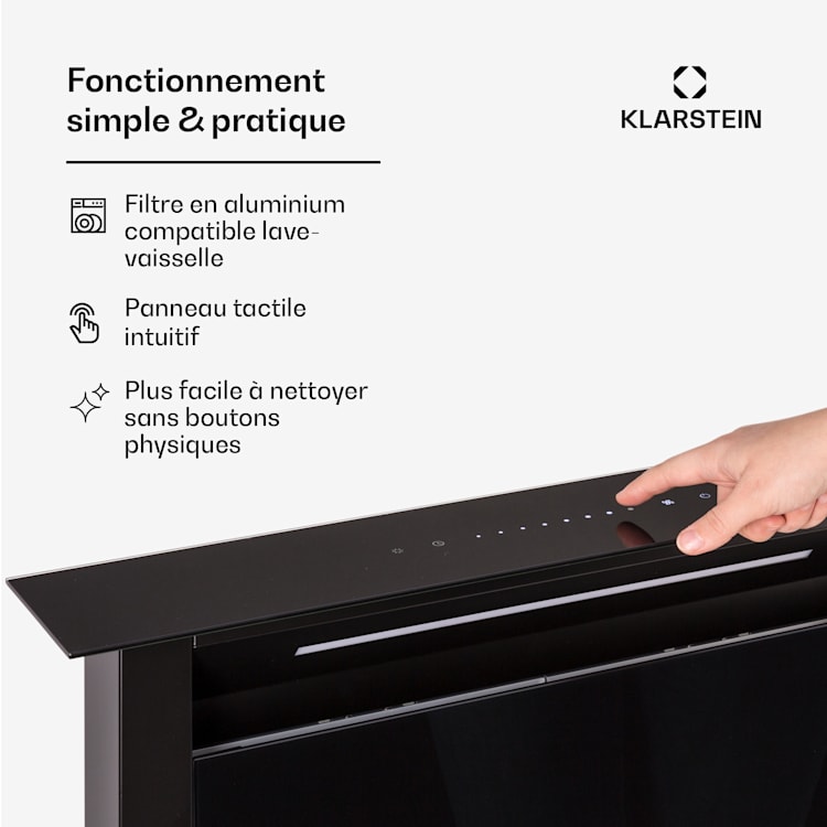 Hotte aspirante Royal Flush Eco 60 cm 576 m³/h A+ 60 cm | Noir | Noir