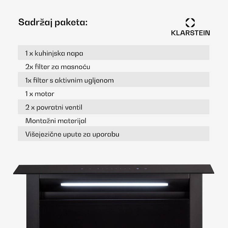 Royal Flush Eco, kuhinjska napa, 60 cm, 576 m³ / h, A +