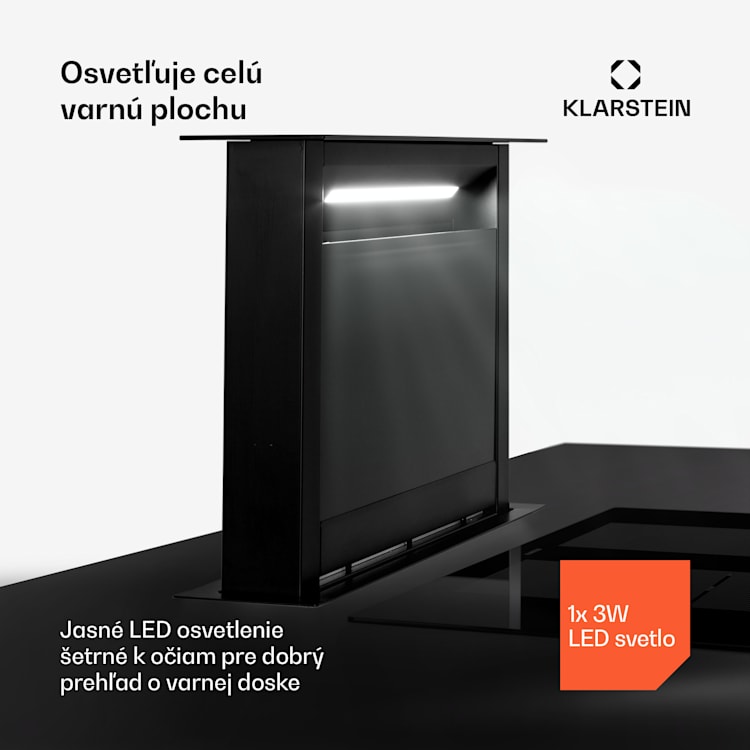Royal Flush Eco, digestor, 60 cm, výsuvný, 576 m³/h, A+, čierny