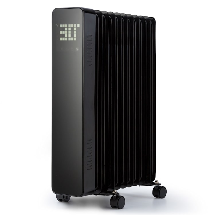 Sanford Smart, radiator cu ulei, putere 2500 W, cronometru săptămânal, afișaj LED, panou tactil, aplicație Klarstein Negru