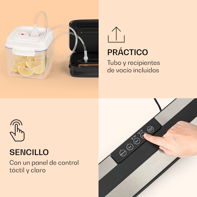 Selladora de vacío Forli 75 kPa incl. manguera de vacío de la bolsa del contenedor