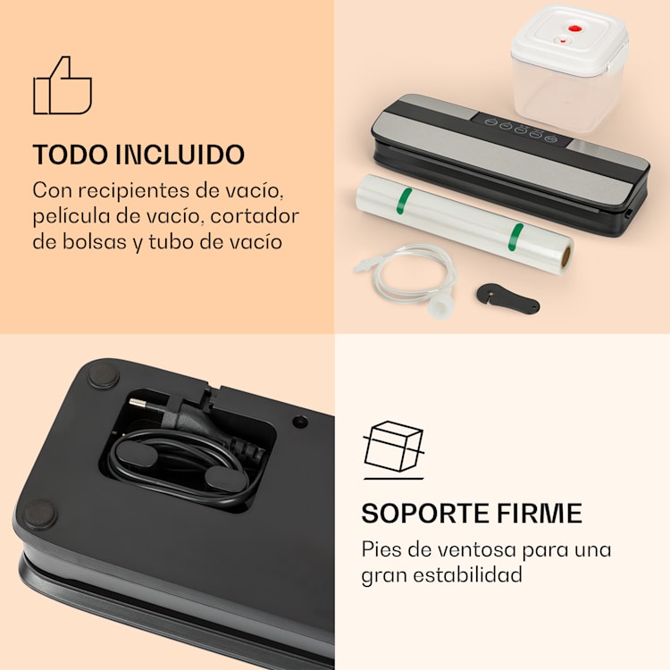 Selladora de vacío Forli 75 kPa incl. manguera de vacío de la bolsa del contenedor