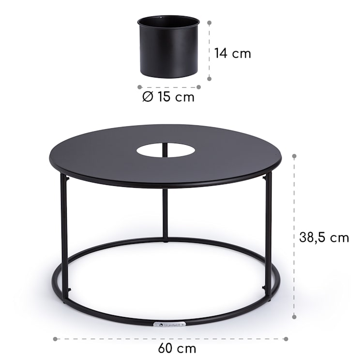 Irvine salontafel met bloempot 60 x 38,5 cm (ØxH) gepoedercoated staal