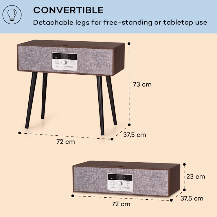 Julie Ann Stereo CD BT USB DAB+/FM AUX-In Dark Wood