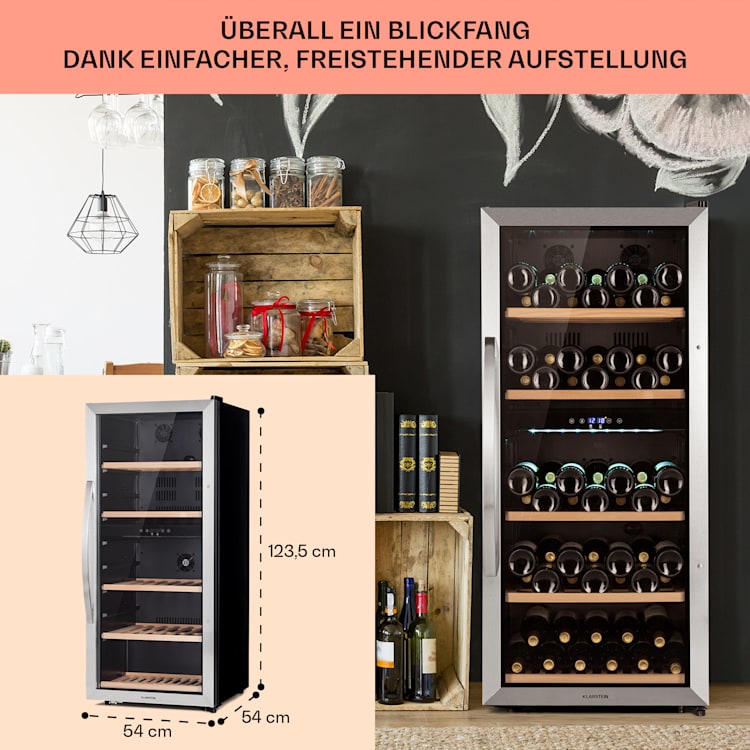 Vinamour 66 Duo Weinkühlschrank 2 Zonen 204 L/79 Flaschen 5-18°C Touch