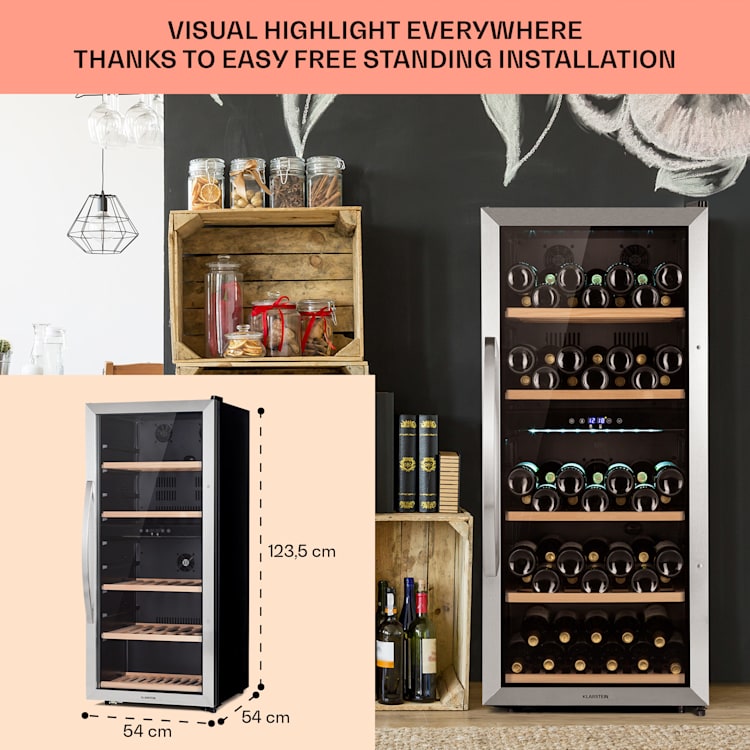 Vinamour 66 Duo, vinotéka, 204 l, 79 fliaš, 5-18°C, 2 zóny, dotykové ovládanie 66_bottles | 2 chladiace zóny | Nehrdzavejúca oceľ