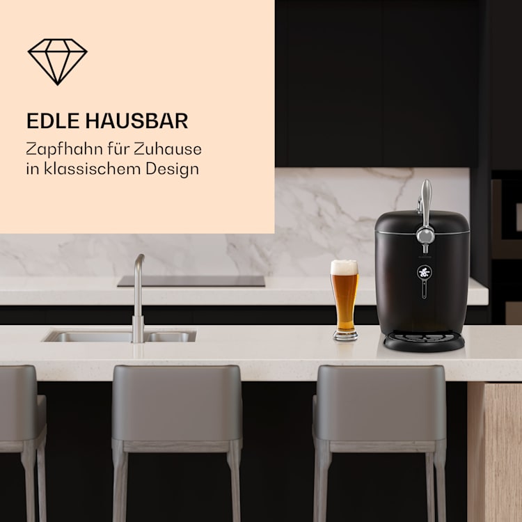 Passau Bierzapfanlage 6 l Universalfässer Druckluftpumpe 3 - 12 °C 65 W Silber
