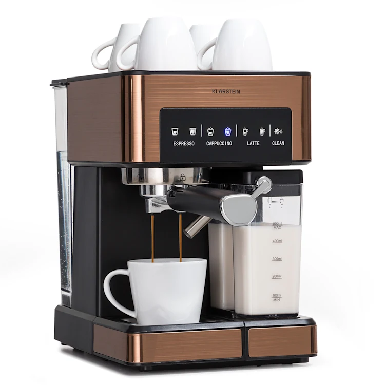 Arabica Comfort portafilter machine 1350W 20 Bar 1.8 l Touch Control Panel Copper Metallic