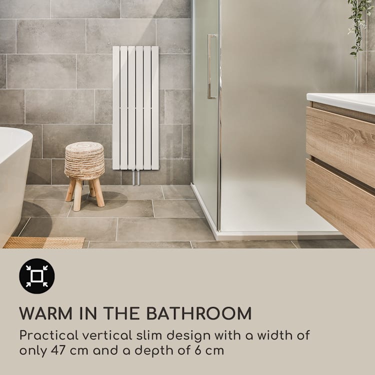 Ontario, radiator, 120 x 45, stenska montaža, 485 W 45 x 120 cm | ena vrstica | Bela