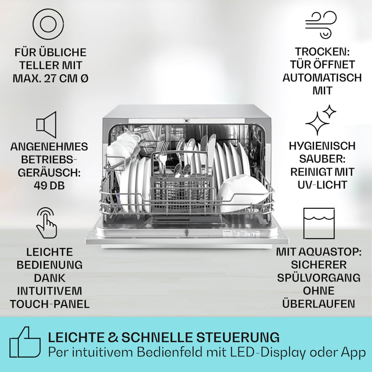 Havasia UV 6 Geschirrspüler UV-Licht freistehend 1380W Silber