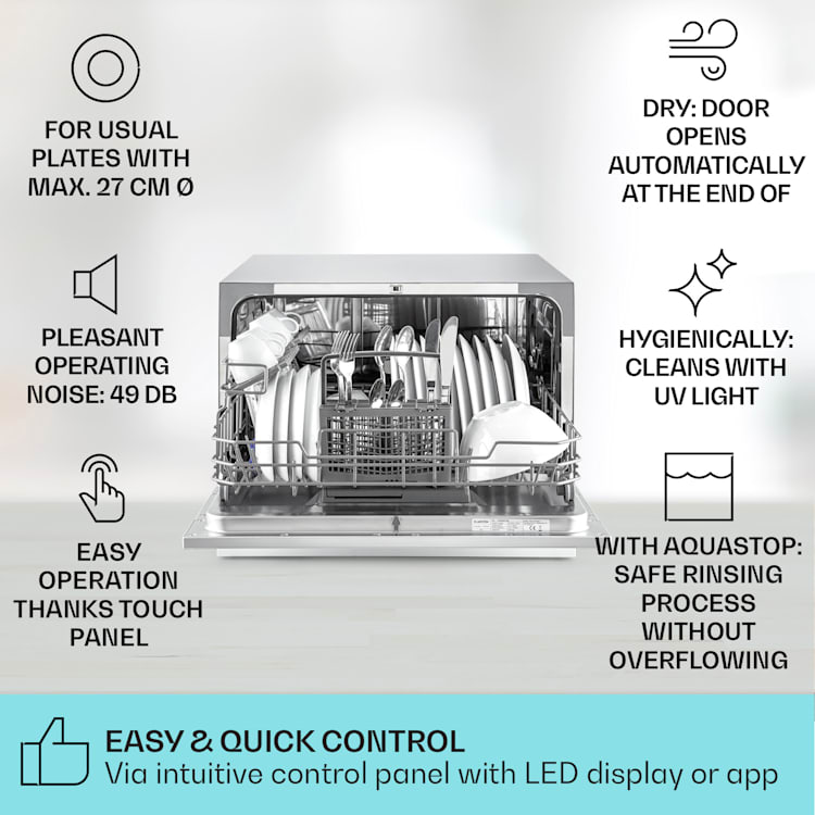 Máquina de lavar loiça Havasia UV 6 Luz UV Independente 1380W Prata Metalizada
