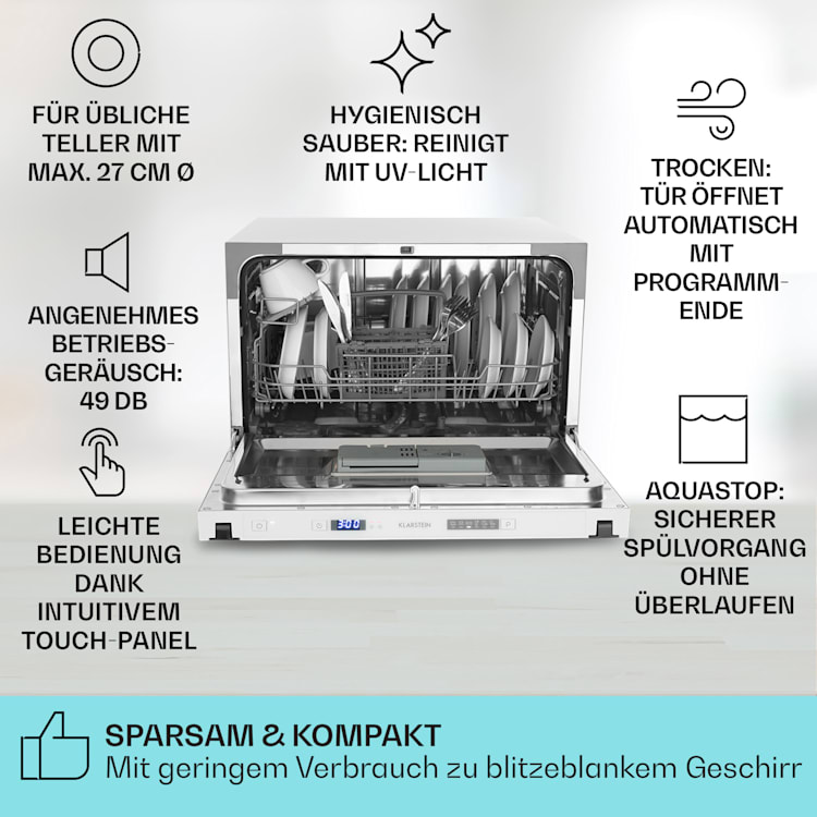 Havasia UV 6 Secret EinbauGeschirrspüler 1380W 6 Maßgedecke UV