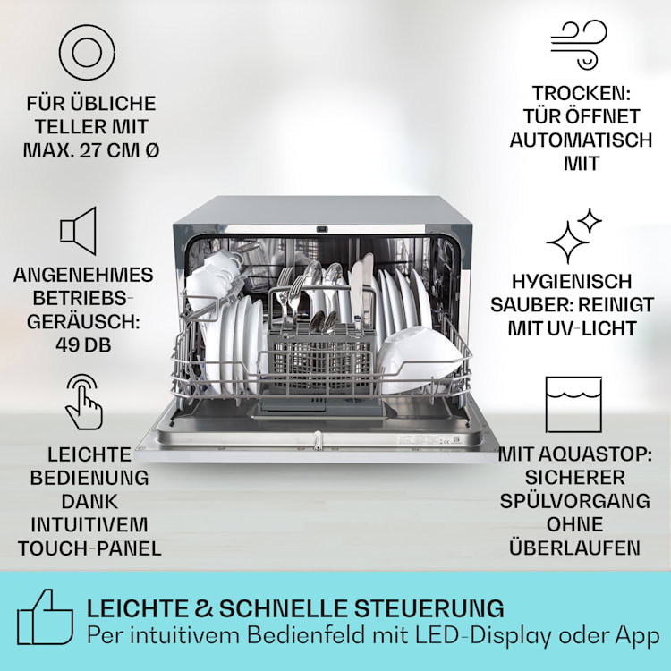 Havasia UV 6 Luminance Geschirrspüler UV-Licht Glasfront freistehend 1380W Weiß