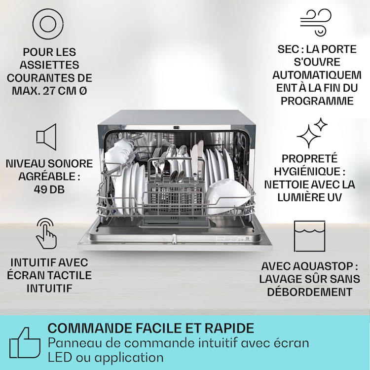 Havasia UV 6 Luminance Lave-vaisselle lumière UV façade vitrée en pose libre 1380 W Blanc