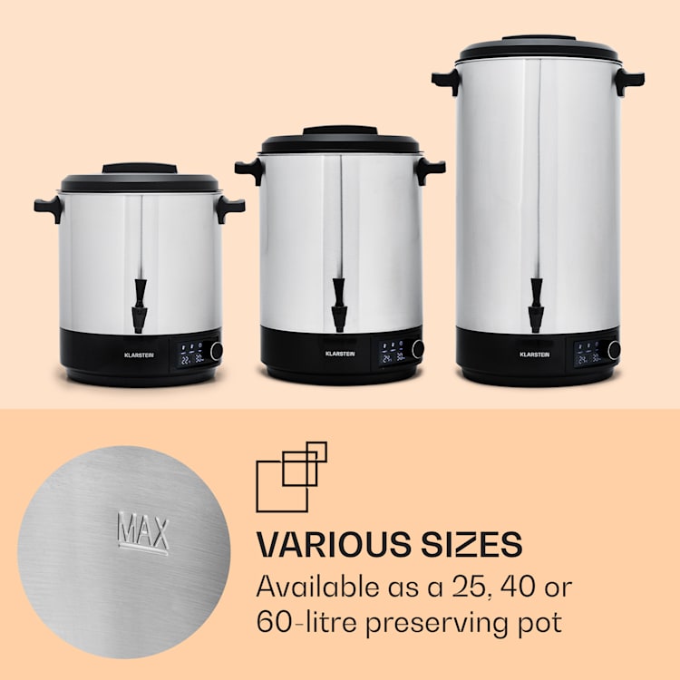 Abbey 40, aparat pentru conservare, distribuitor de băuturi, 40 l, 100 °C, 180 min, oțel inoxidabil 40 Ltr | Oțel inoxidabil