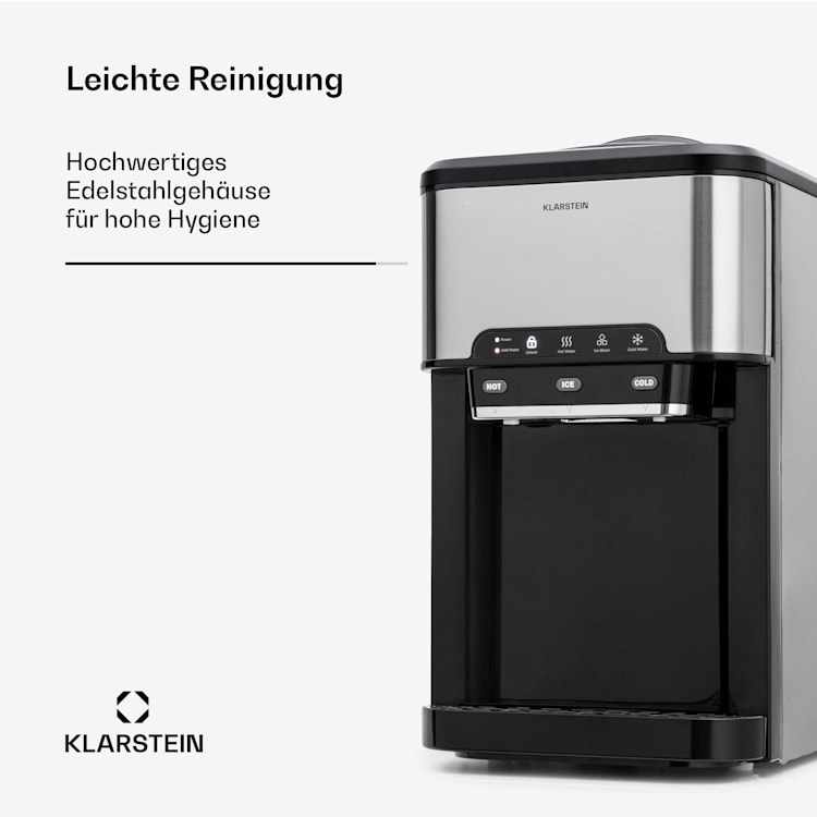 Aqueous Eiswürfelmaschine 3-in-1: Eiswürfel, Wasserspender: heiß & kalt 20 kg/24h