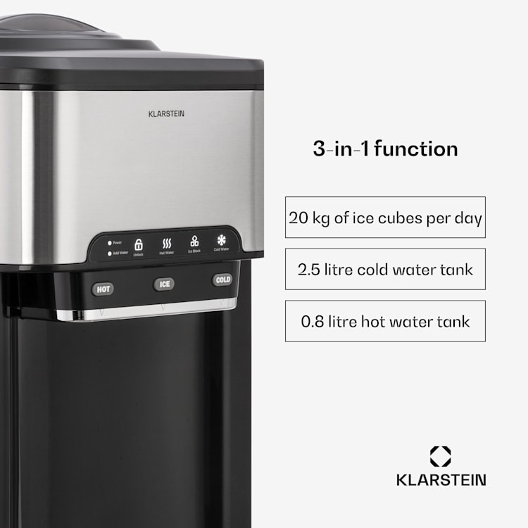 Vodeni ledomat 3 u 1: kockice leda, dispenzer vode: topla i hladna 20 kg/24h