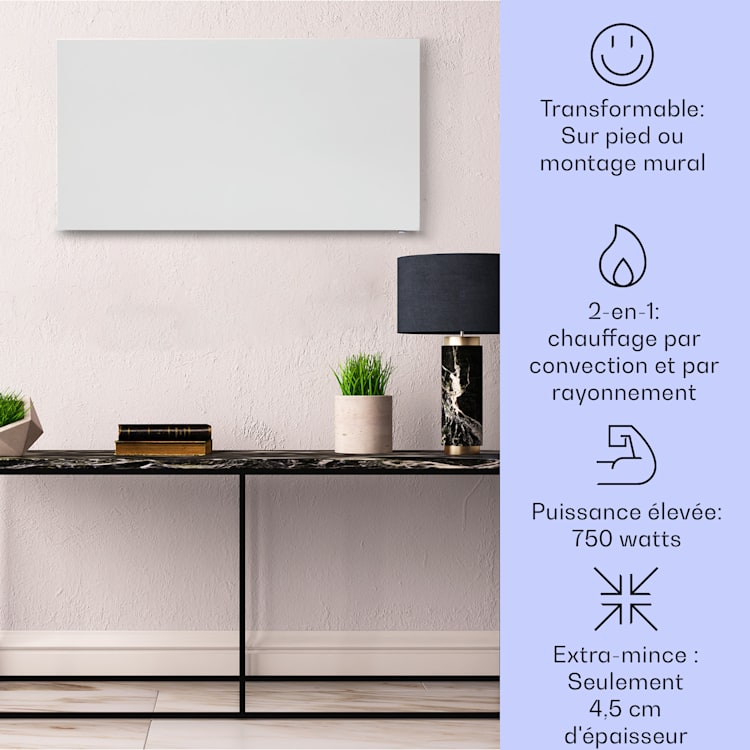 Taal Smart radiateur infrarouge hybride Minuterie hebdomadaire 105 x 56 cm 750 W IP24 105 x 56 cm | Blanc