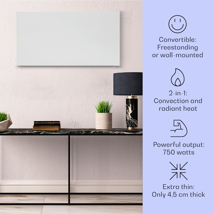 Taal Smart, hybridný infračervený ohrievač, 105 x 56 cm, 750 W, týždenný časovač, IP24 105 x 56 cm | Biela