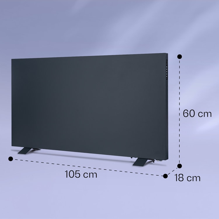 Taal Smart Calefactor híbrido por infrarrojos 105x56cm 750W Temporizador semanal IP24 105 x 56 cm | Antracita