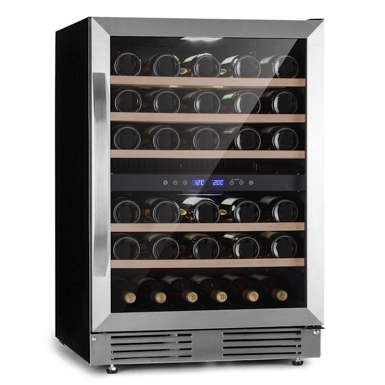 Vinovilla 50 Duo Zweizonen-Weinkühlschrank 53l 17 Fl. 3-Farben Glastür 51 Flaschen | 2 Kühlzonen | Edelstahl