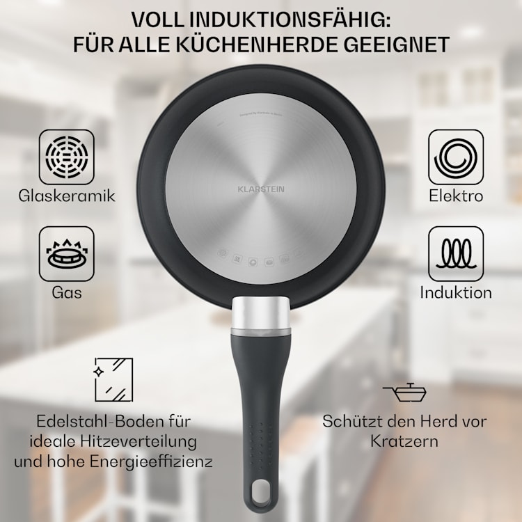 Noto Endurance Bratpfanne Ø20 cm geschmiedetes Aluminium abnehmbarer Griff 20 cm | Anthrazit