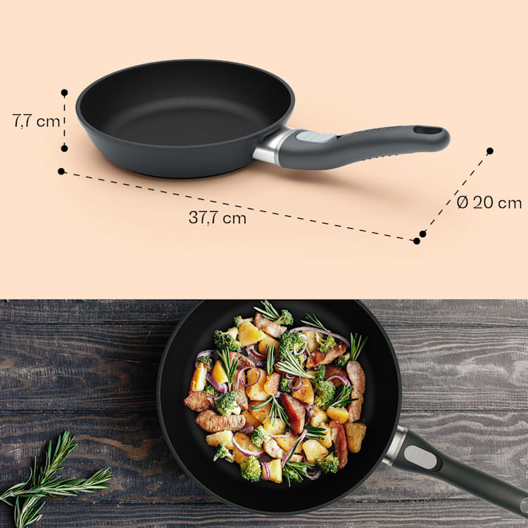 Noto Endurance Bratpfanne Ø20 cm geschmiedetes Aluminium abnehmbarer Griff 20 cm | Anthrazit
