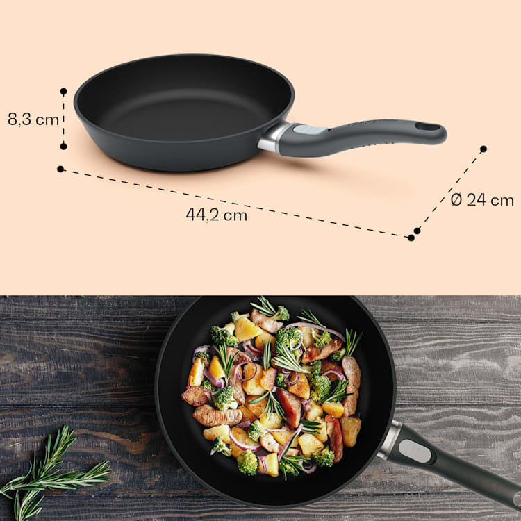 Noto Endurance Bratpfanne Ø24 cm geschmiedetes Aluminium abnehmbarer Griff 24 cm | Anthrazit
