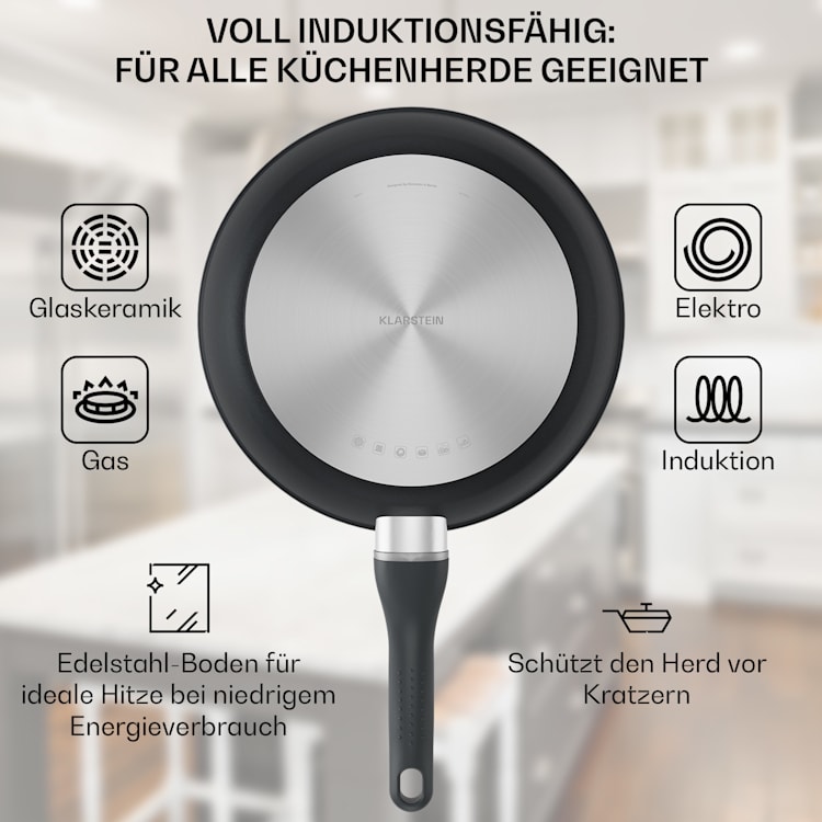 Noto Endurance Bratpfanne Ø28 cm geschmiedetes Aluminium abnehmbarer Griff 28 cm | Anthrazit