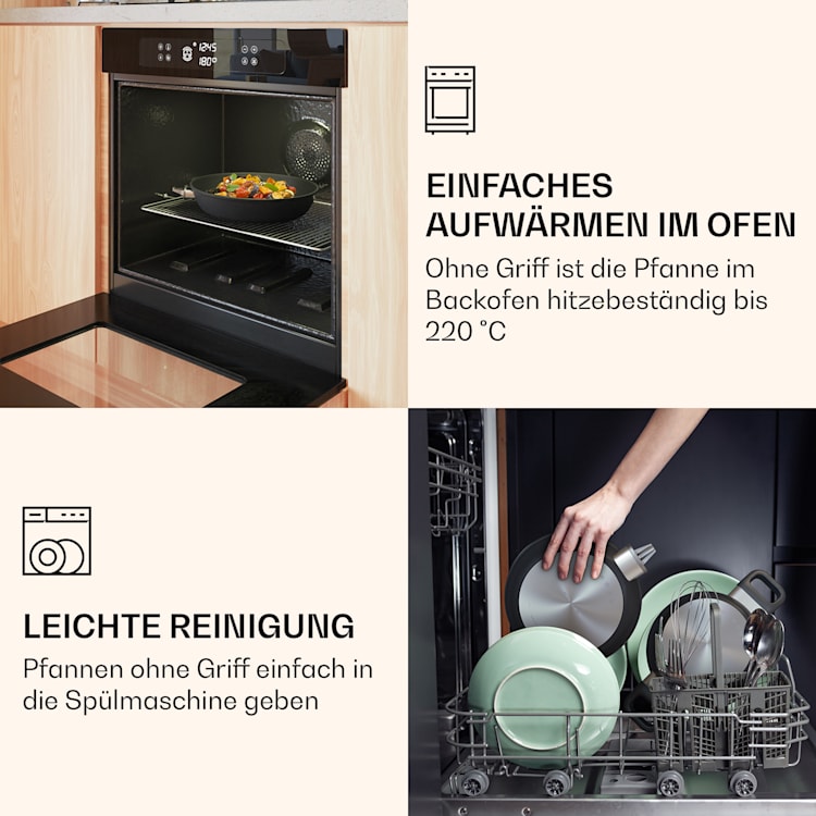 Noto Endurance Bratpfanne Ø28 cm geschmiedetes Aluminium abnehmbarer Griff 28 cm | Anthrazit