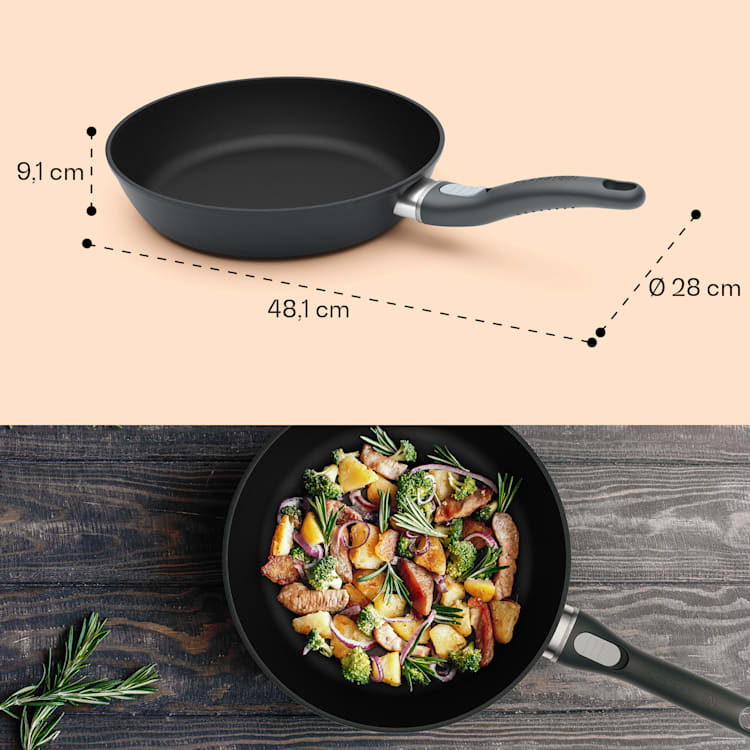 Noto Endurance, panvica, Ø28 cm, kovaná hliníková, odnímateľná rukoväť 28 cm | Antracit