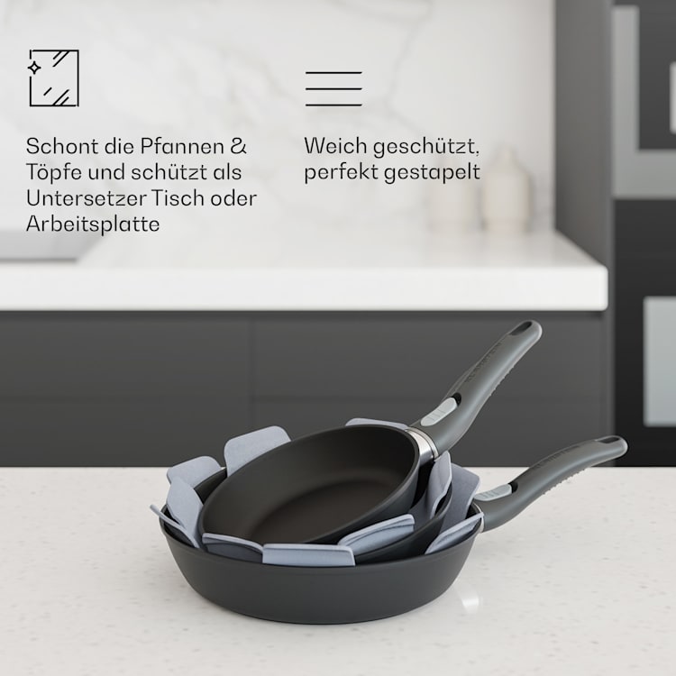 Noto Endurance Filz-Set 5 Stck. sternförmig sehr weich für Töpfe & Pfannen Ø38 cm