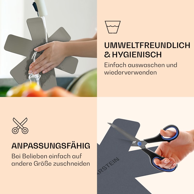 Noto Endurance Filz-Set 5 Stck. sternförmig sehr weich für Töpfe & Pfannen Ø38 cm
