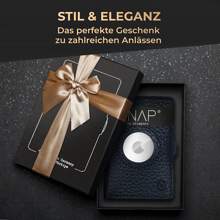 ZNAP Airtag Wallet Portefeuille 8 cartes compartiment monnaie 8,9 x 1,5 x 6,3 cm (LxHxP) Protection RFID