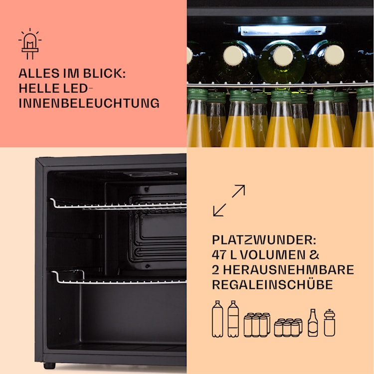 Coachella 50 Weinkühlschrank 47 Liter WiFi-Funktion Hintergrundbeleuchtung Edelstahl 50 Ltr | Weiß