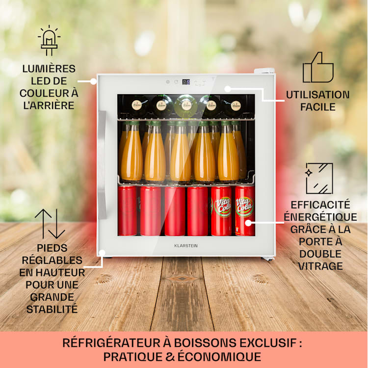 Coachella 50 Cave à vin 47 litres Fonction WiFi Rétroéclairage Acier inoxydable 50 L | Blanc