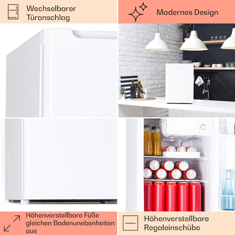 Fargo 67 Kühlschrank Minibar 67 Liter / 4 Liter Gefrierfach kompakt Weiß