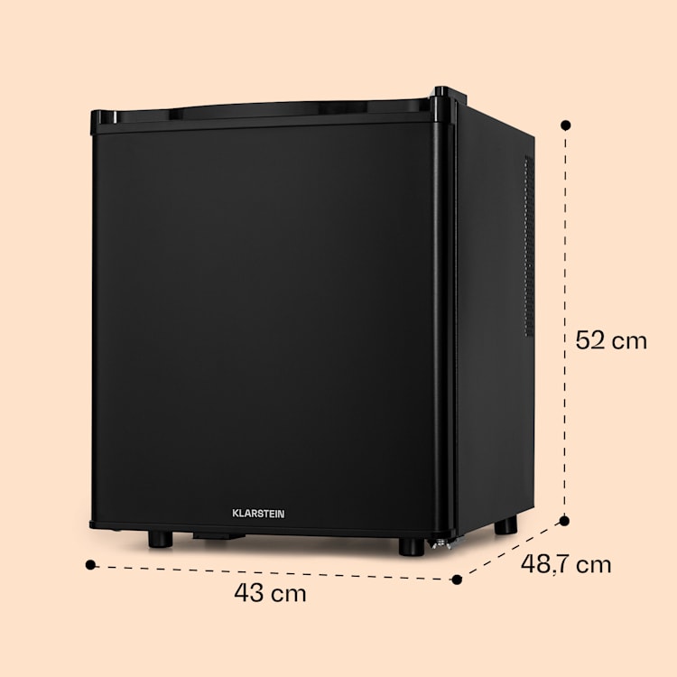Happy Hour 45 - Mini frigo, minibar, frigorifero per bevande, 45 litri, 26 dB 45 Ltr | Nero