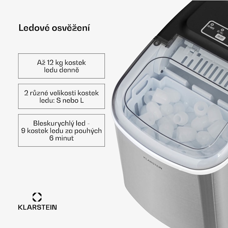 Caldwell, výrobník ledu, 12 kg/24 h, 1,3 l 1,3 Ltr | Nerezová ocel