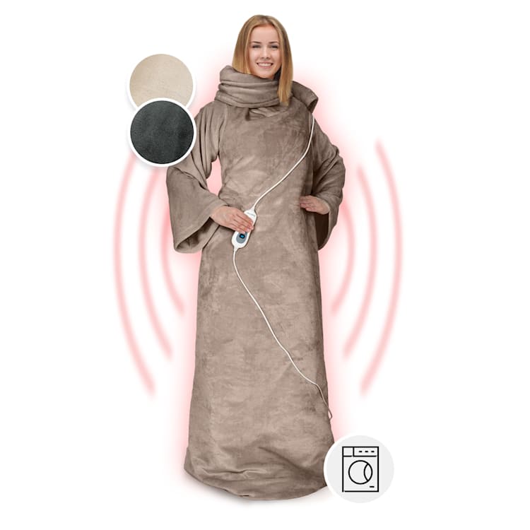 Slanket Manta eléctrica con mangas 120W 155x180cm Coralina 155 x 180 cm | Gris Oscuro