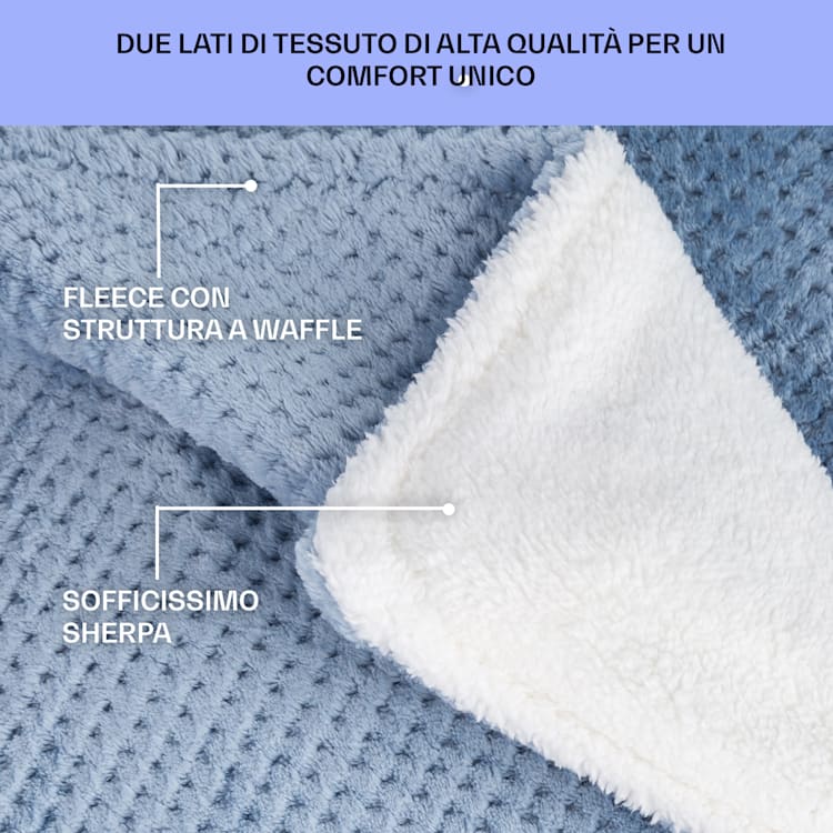 Dr. Watson Deluxe XXL - Coperta elettrica, 160 W, 9 livelli di temperatura, elemento di controllo, 200 x 180 cm XXL | Blu