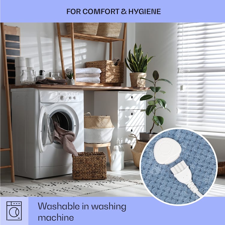 DR Watson Deluxe XL, pătură electrică, 160 W, 9 nivele de încălzire, 200 x 180 cm XXL | Albastru