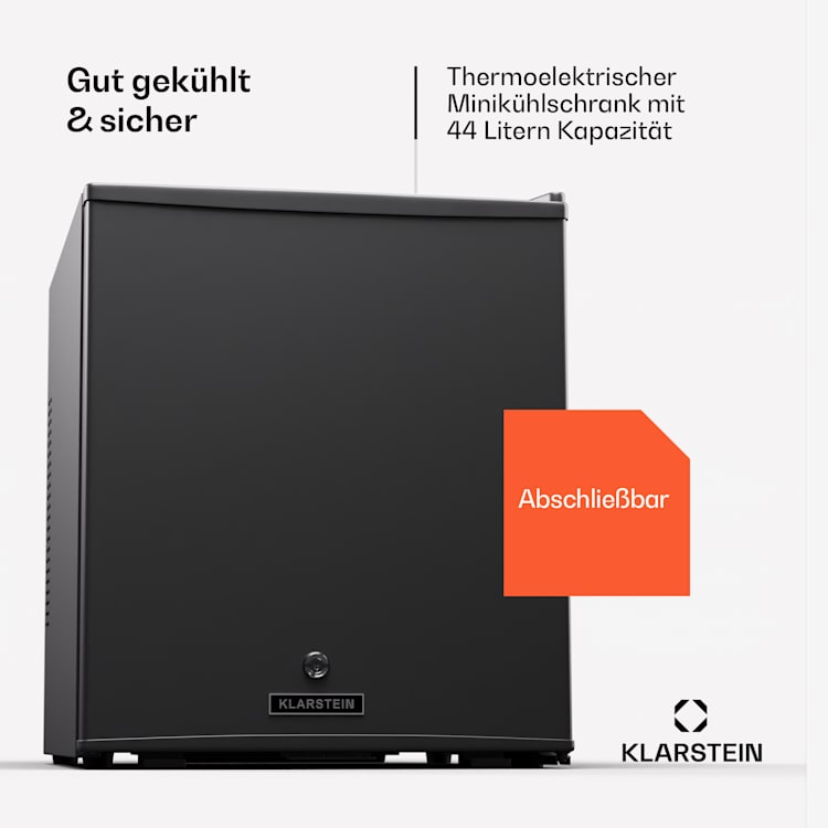 Matterhorn 44 Minikühlschrank 44 Liter 35 dB kompakt abschließbar 44 Ltr | Edelstahl