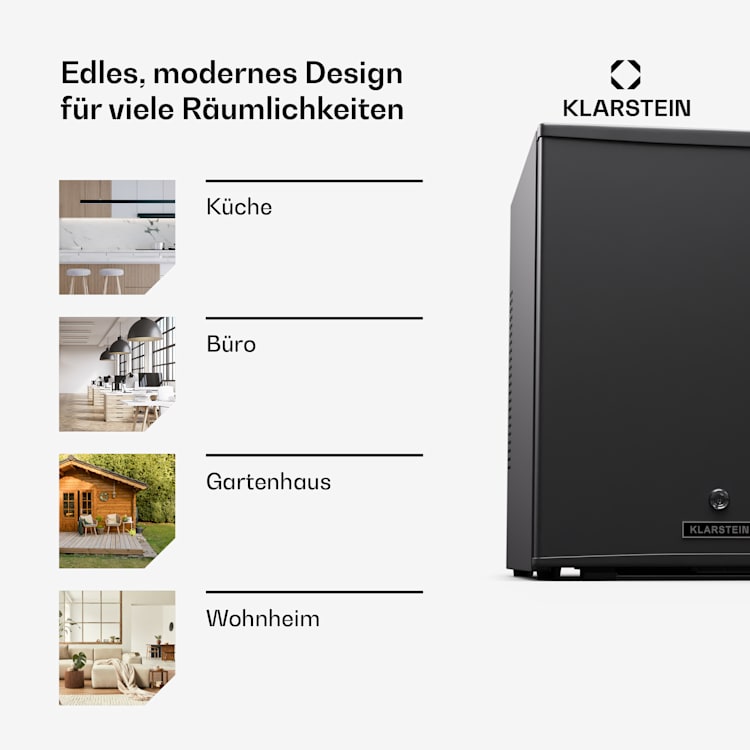 Matterhorn 44 Minikühlschrank 44 Liter 35 dB kompakt abschließbar 44 Ltr | Edelstahl