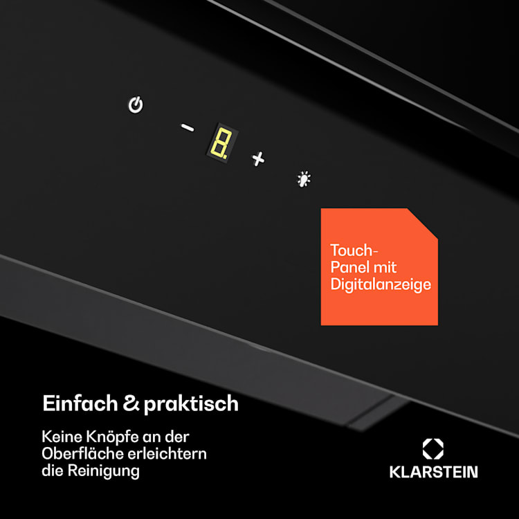 Antonia 60 Dunstabzugshaube 60cm 247m³/h Touch EEK A++ Glas 60 cm | Schwarz