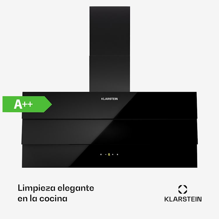 Campana de cocina Antonia 90 90 cm 247 m³/h Touch EEK A++ Cristal 90 cm | Negro